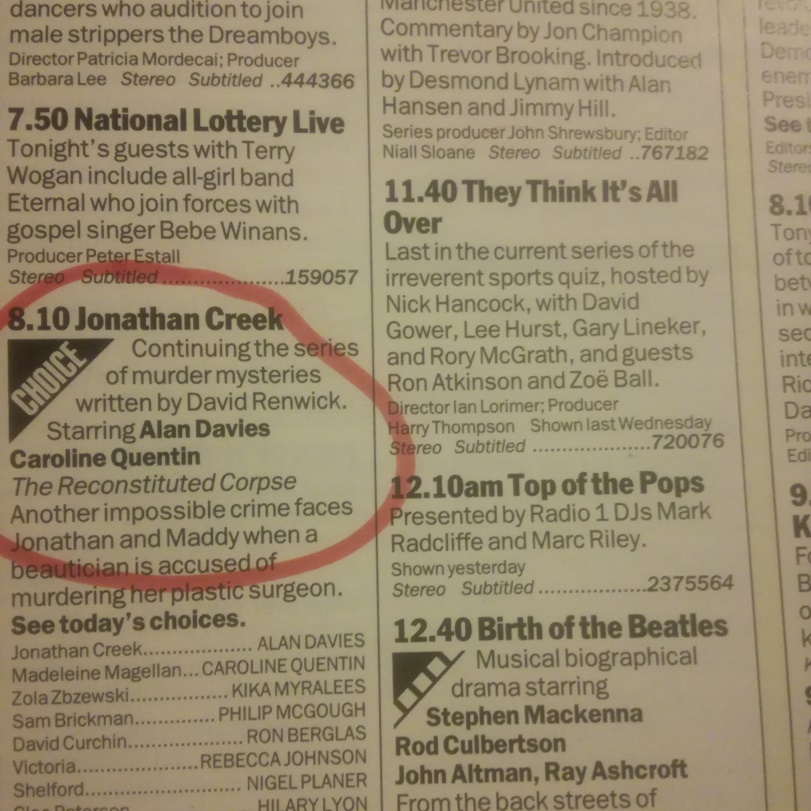 Circled in the Radio Times