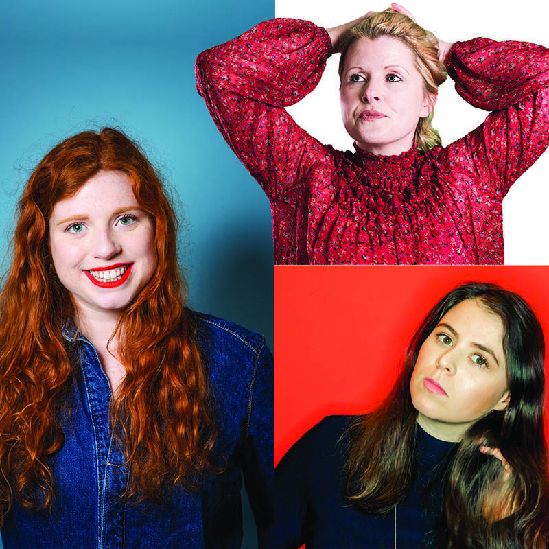 Individual photos of Esyllt Sears, Mary Flanigan and Eleanor Morton